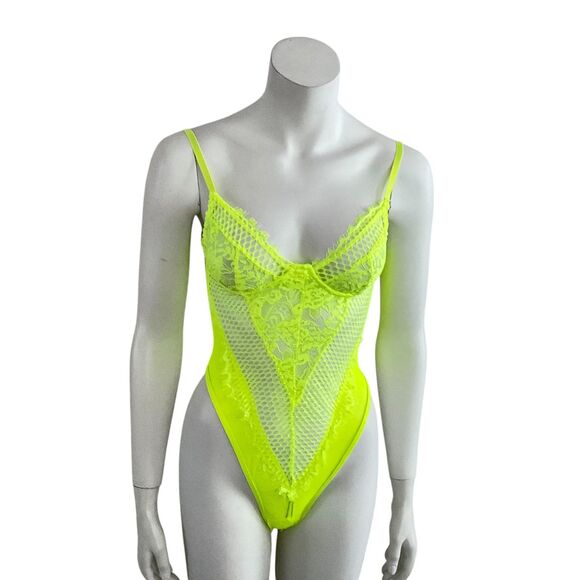 Boohoo Bodysuit Neon Lace Premium S - Picture 4 of 11